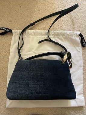 JW Anderson Corner Acid Wash Denim Zipped Crossbody Bag
